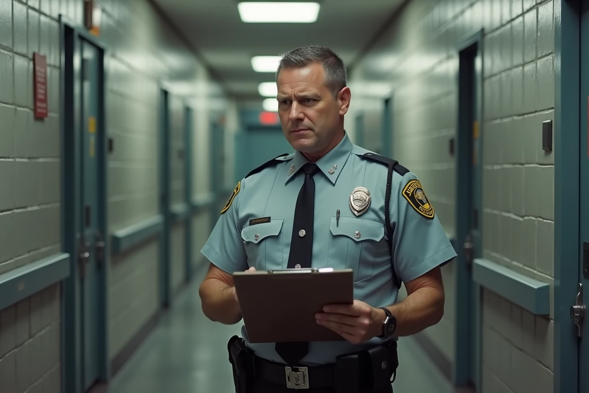 Agent correctionnel en uniforme près d