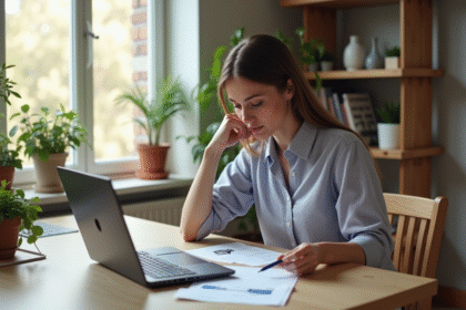 Jeune femme compare train et voiture à la maison