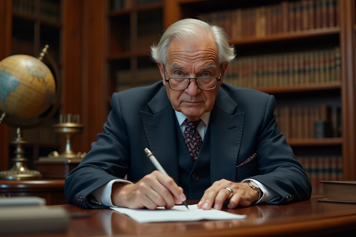 Homme d'âge en costume dans un bureau élégant
